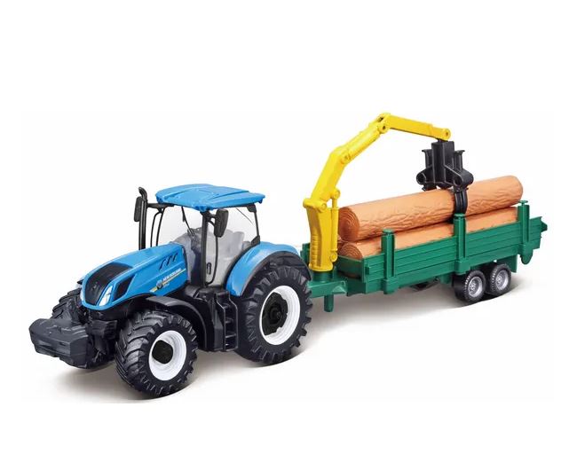 New Holland Spiel-Traktor T7.315 mit Holztransportanhänger